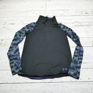 Under Armour Athletic Jacket Youth Teen Size XL (YXL) Purple Black 1/2 Zip